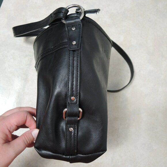 Rosetti Shoulder Bag Black Purse with Silver Tone Hardware Multiple Pockets - Picture 3 of 16